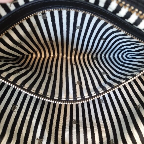 L.A.M.B. Y2K Leopard Print Coated Canvas Black Leather Shoulder Bag Satchel - Picture 12 of 16